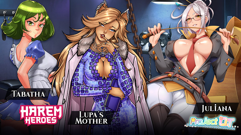 Tabatha et la mère de Lupa de Harem Heroes et Juliana de Project QT art