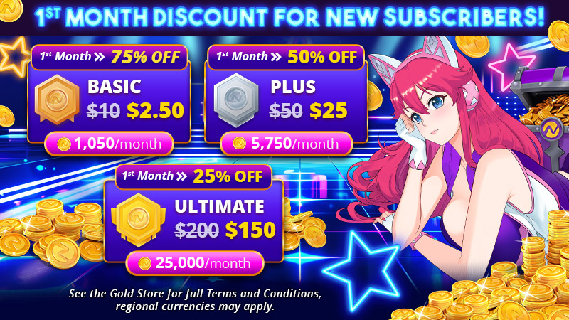 Imagen que muestra la promoción de la suscripción a la Semana Dorada con Nutaku-tan