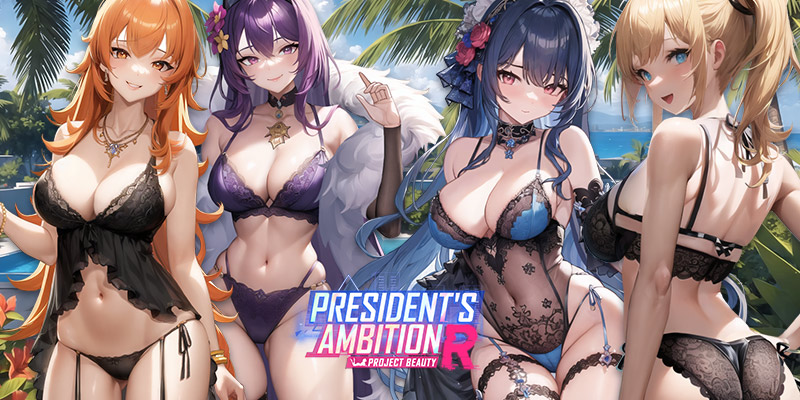 Imagen que muestra el logo y varias chicas con President's Ambition R.