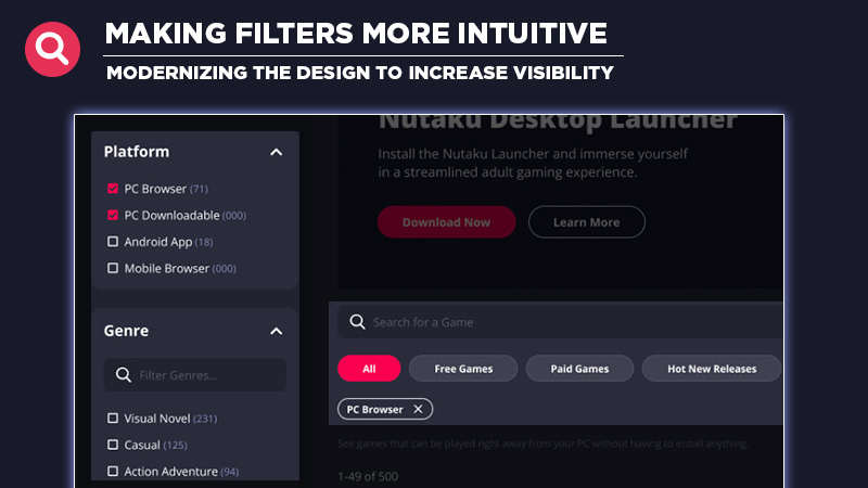 Updating the Nutaku Games Catalog Filtering System