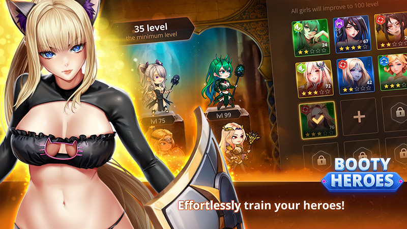 Image montrant un exemple des filles que vous pouvez débloquer dans Booty Heroes