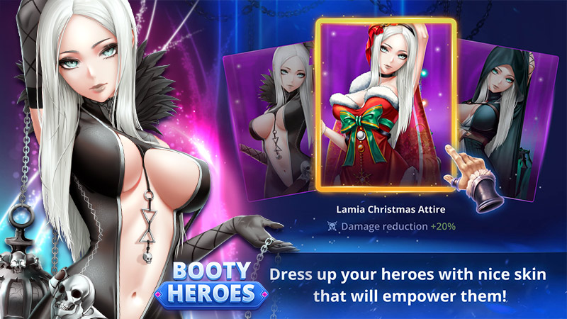 Image montrant des filles portant plusieurs tenues dans Booty Heroes