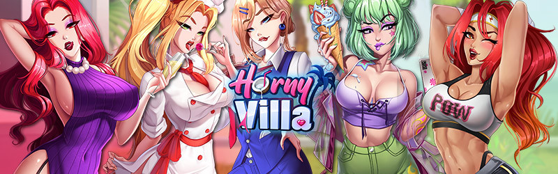 Image montrant les personnages du jeu Horny Villa