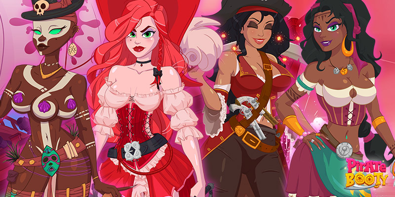 Image montrant les personnages magnifiquement dessinés de Pirate Booty