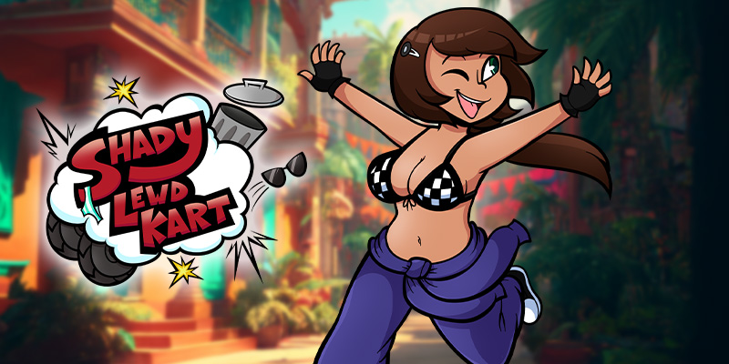 Banner von Shady Lewd Kart, einem lustigen Kartspiel