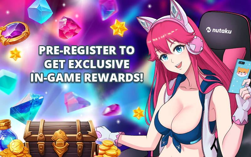 Image showing Nutaku-Tan and Pre-Reg rewards