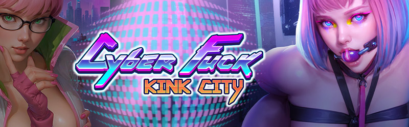 Cyber Fuck: baner Kink City z tytułem i postaciami