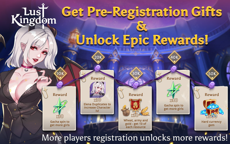 Image showing the rewards you can unlock by pre-registering the game today