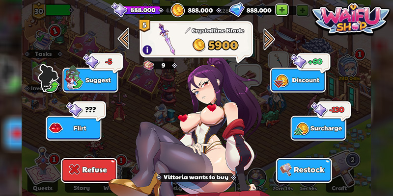 Image showing Vittoria in her sexy attire from Waifu Shop