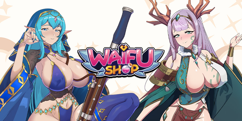 Image showing 2 sexy oppai girls that you will meet in Waifu Shop